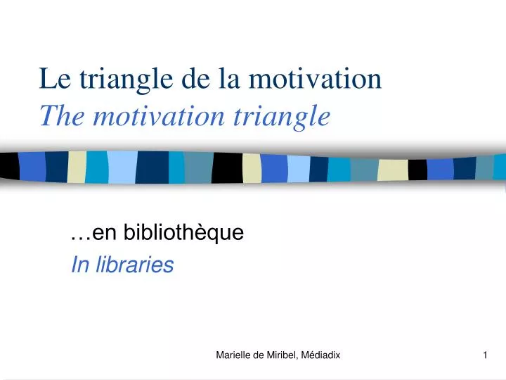 le triangle de la motivation the motivation triangle