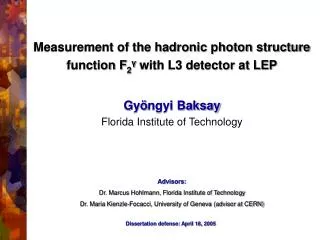 Measurement of the hadronic photon structure function F 2 ? with L3 detector at LEP