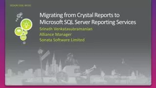 Migrating from Crystal Reports to Microsoft SQL Server Reporting Services