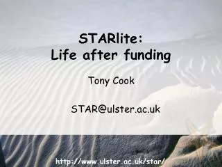 Tony Cook STAR@ulster.ac.uk