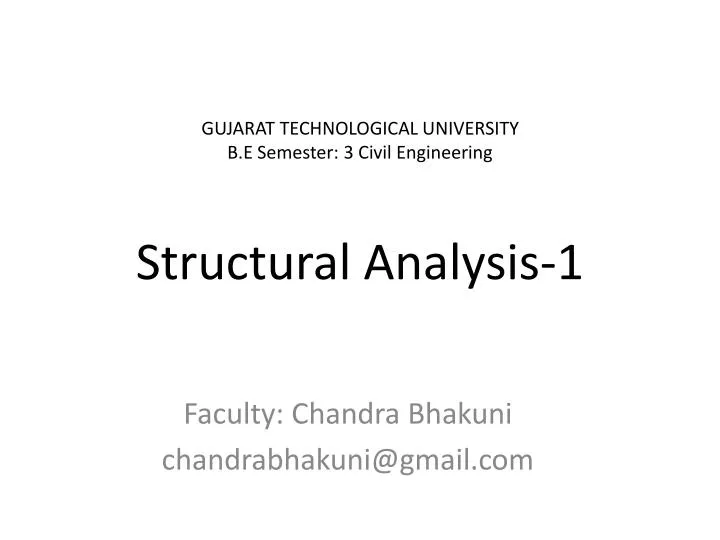 gujarat technological university b e semester 3 civil engineering structural analysis 1