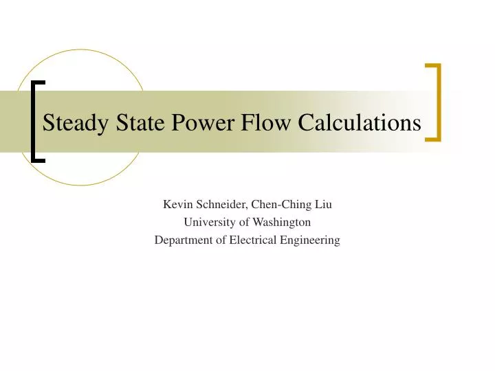 steady state power flow calculations