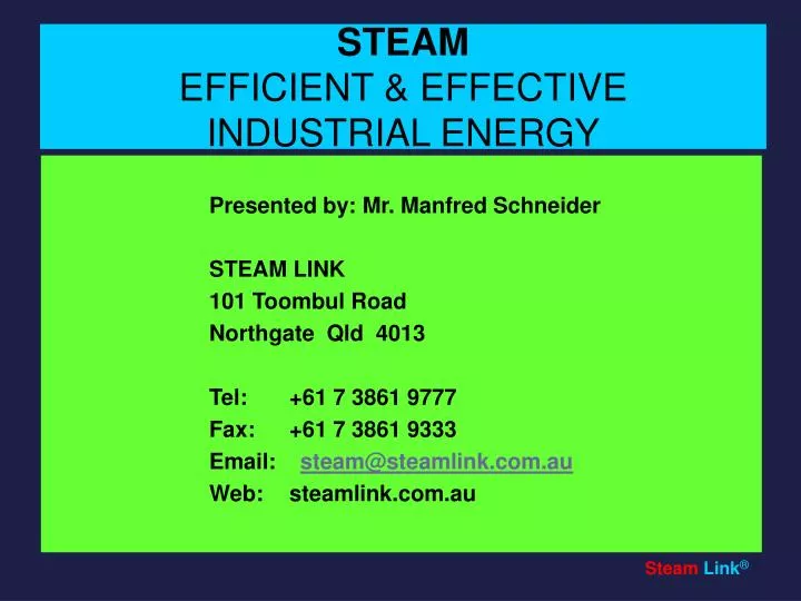 steam efficient effective industrial energy