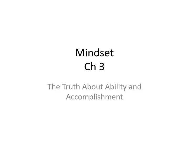 mindset ch 3