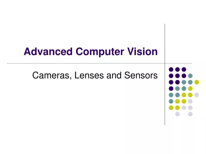 advanced computer vision