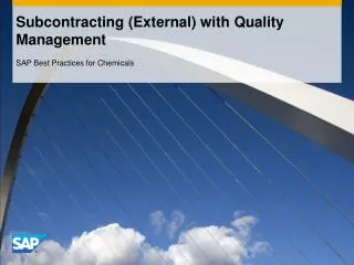 Subcontracting (External) with Quality Management