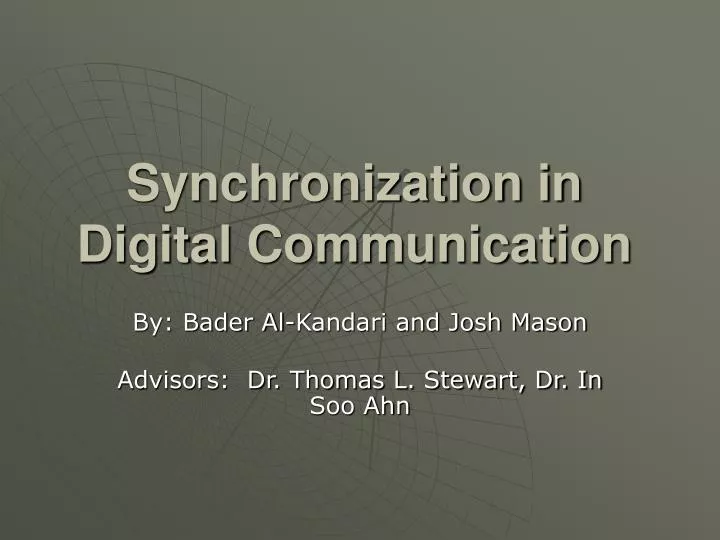 synchronization in digital communication