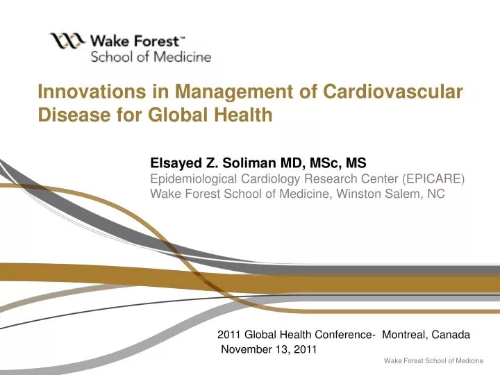innovations in management of cardiovascular disease for global health