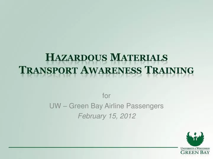 hazardous materials transport awareness training