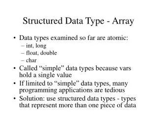Structured Data Type - Array