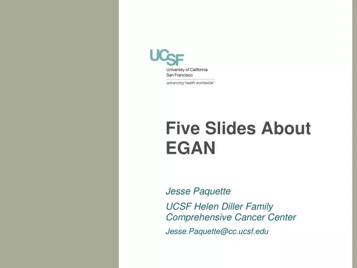 five slides about egan