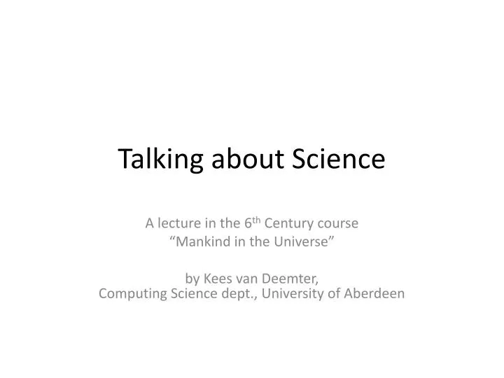 talking about science