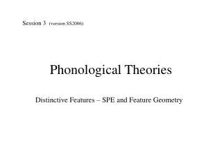 Phonological Theories