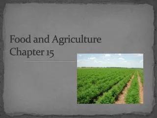Food and Agriculture Chapter 15