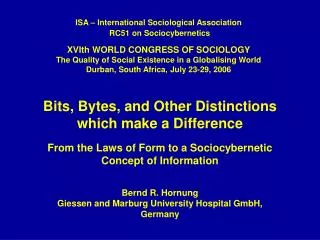 Bits, Bytes, and Other Distinctions which make a Difference From the Laws of Form to a Sociocybernetic Concept of Inform