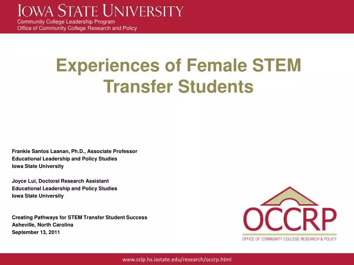 experiences of female stem transfer students