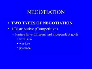 NEGOTIATION