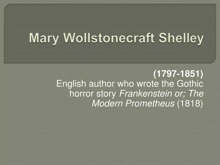 mary wollstonecraft shelley