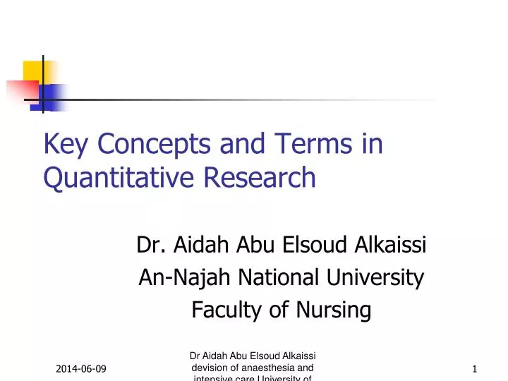 key concepts and terms in quantitative research