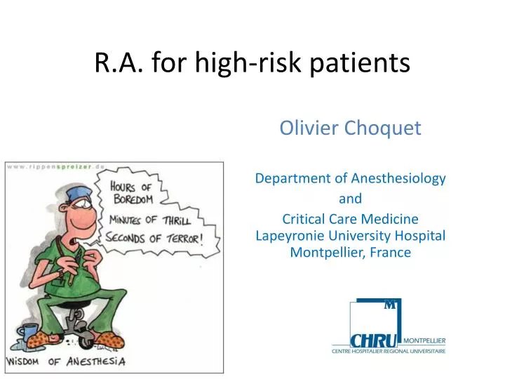 r a for high risk patients