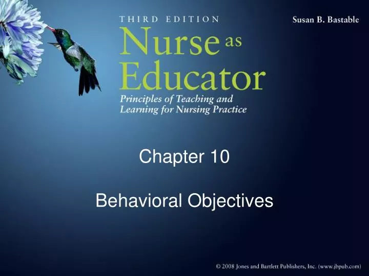 chapter 10 behavioral objectives