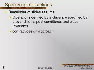 Specifying interactions