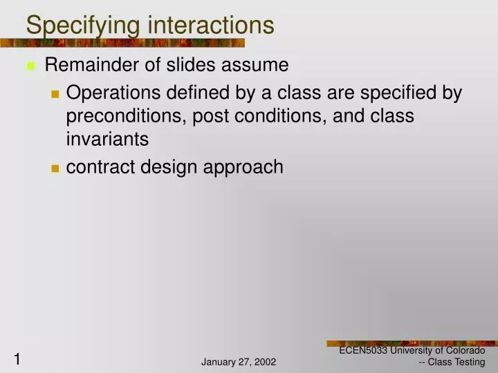 specifying interactions