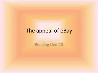 The appeal of eBay
