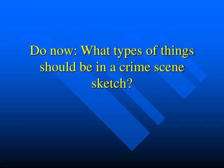 do now what types of things should be in a crime scene sketch