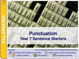 Punctuation Year 7 Sentence Starters