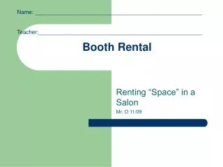 Booth Rental