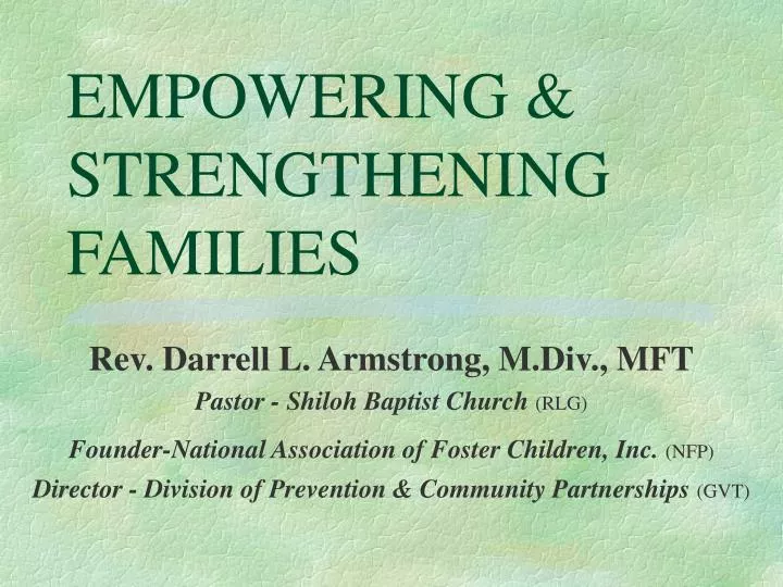 empowering strengthening families