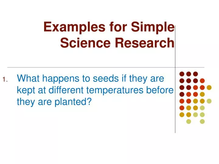 examples for simple science research