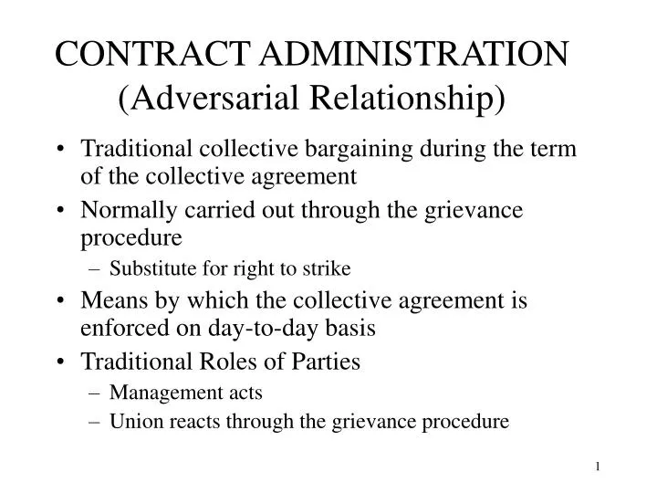 contract administration adversarial relationship