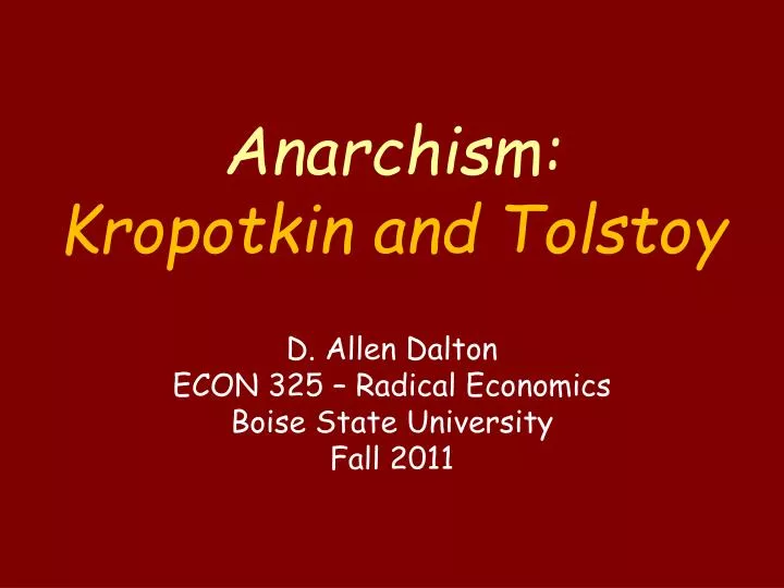 anarchism kropotkin and tolstoy