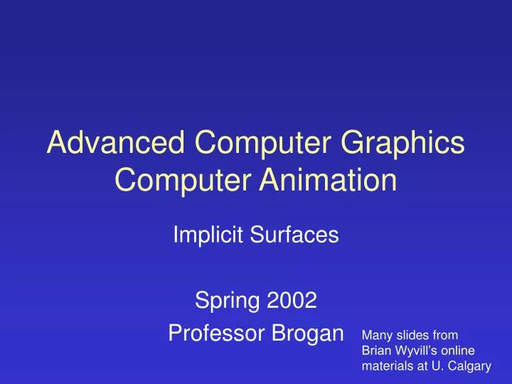 advanced computer graphics computer animation