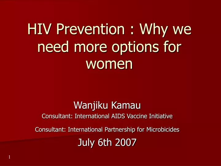hiv prevention why we need more options for women