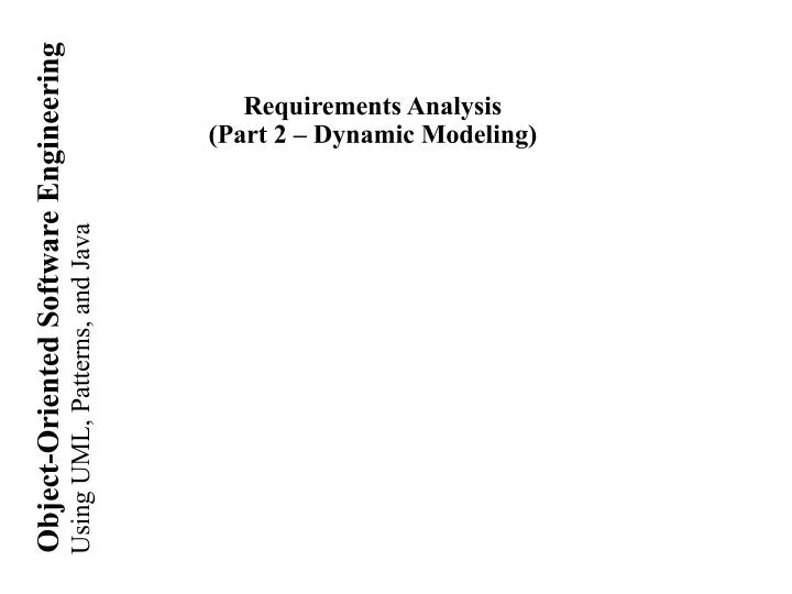 requirements analysis part 2 dynamic modeling