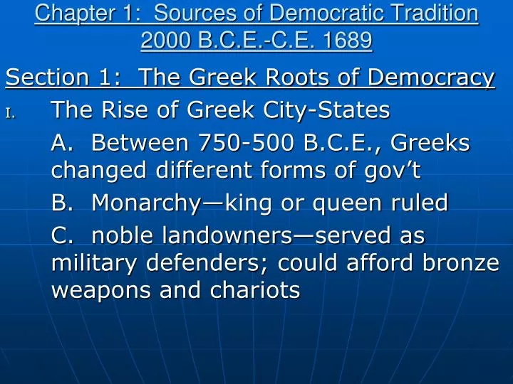 chapter 1 sources of democratic tradition 2000 b c e c e 1689