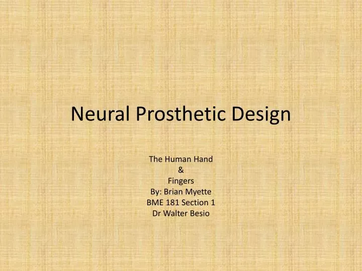 neural prosthetic design