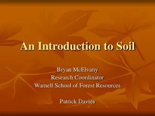 An Introduction to Soil