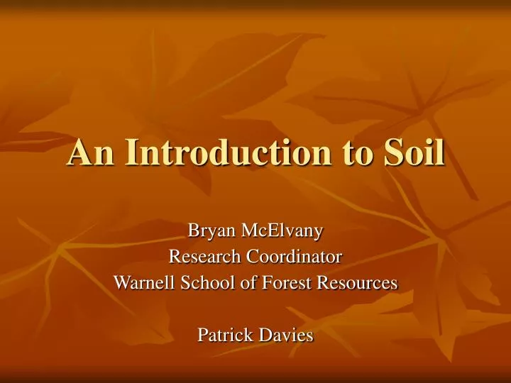 an introduction to soil