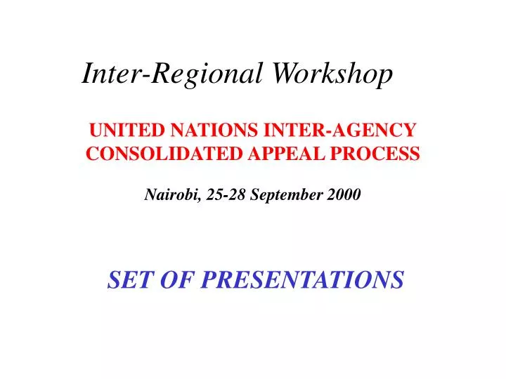 united nations inter agency consolidated appeal process