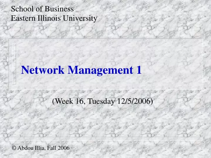 network management 1