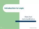 Introduction to Logic - slide 1