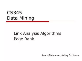 CS345 Data Mining