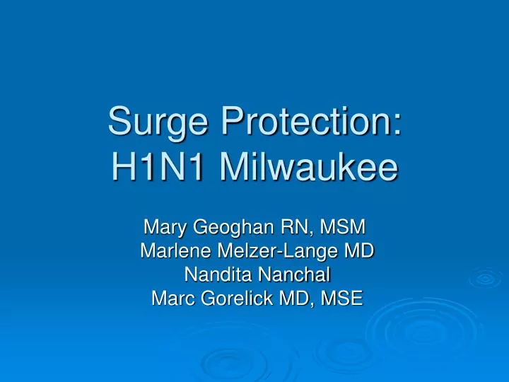 surge protection h1n1 milwaukee