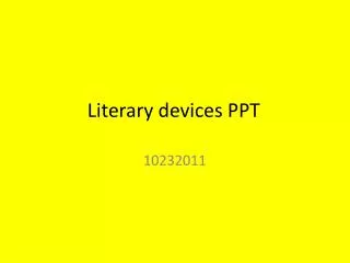 Literary devices PPT