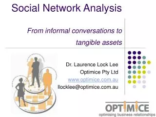 Social Network Analysis From informal conversations to tangible assets
