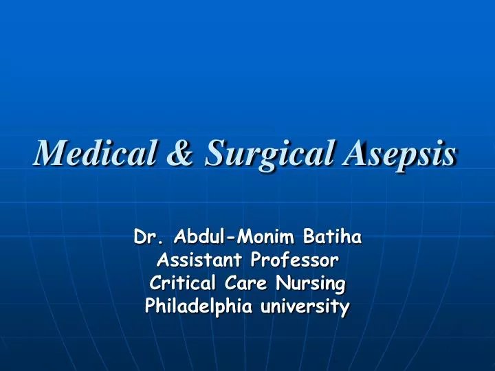medical surgical asepsis